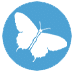Butterfly Menu Icon B2B Butterfly icon in blue circle